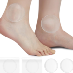 Ankle cushioning gel discs for ice skating