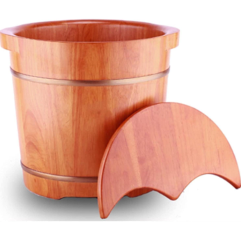 Sleep-Aiding and Health-Preserving Solid Wood Foot Bath: 35cm high home-use foot bath tub